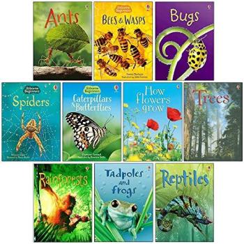 Usborne Beginners Nature 10 Books Set ( Ants, Bugs, Spiders, Tree, Reptiles, & MORE )