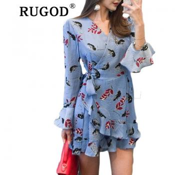 Rugod Stylish Long Sleeve Dress for Women