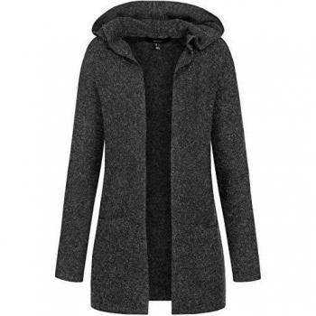 Schwarze Damen Strickjacke von VERO MODA mit Kapuze