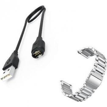 Bracelet en Acier Inoxydable pour Garmin Vivoactive 3 avec Outil et Chargeur