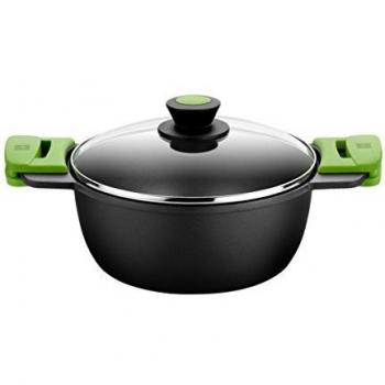 Aluminium Guss‑Topf Prior 32 cm – Induktionsgeeignet, schwarzer Deckel