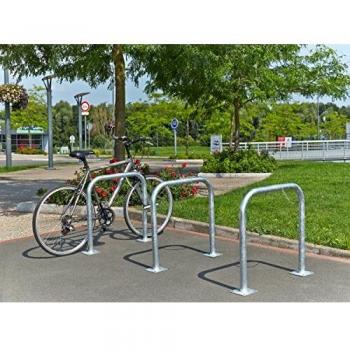 2-seitiger Anlehnbügel für Fahrräder, galvanisch verzinkt, B 750 x T 50 x H 750 mm, zum Aufdübeln