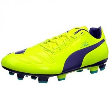 PUMA Evopower 3 FG Football Boots, Fluro Yellow-Prism Violet-Scuba Blue 04