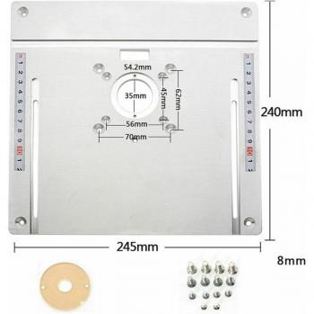 Plaque d'insertion en aluminium pour table de routeur