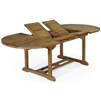 Table Extensible Ovale Verre de Jardin Teck Ecograde