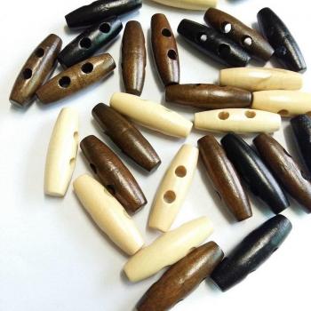 Botones de Costura de Madera de Olivo 30 Uds, 35mm x 11mm