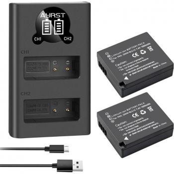 Batterie DMW-BLG10 1800mAh + Chargeur USB LED pour Panasonic LUMIX GF5 GF6 GX7 LX100 GX80 GX85