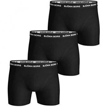 BJORN BORG Elite Cotton Stretch Boxers – 3 Pack (Black, XXL)