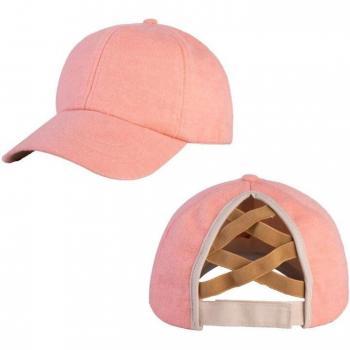 Women's Criss-Cross Ponytail Velvet Cap