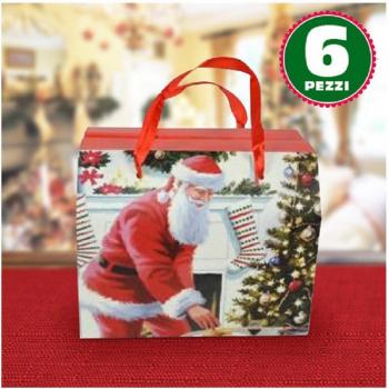 Scatole Regalo Babbo Natale avec Design Amusant 13,5x11,5x16,5cm
