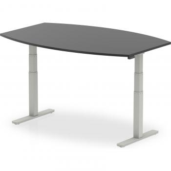 High Gloss 2400mm Writable Boardroom Table White Top White Height