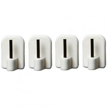 Crochets adhésifs blancs pour tringles à rideaux extensibles, supporte + 500 g, 4 pièces