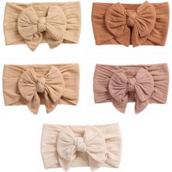 Bandeaux élastiques pour bébés, tricot à câble, lot de 5