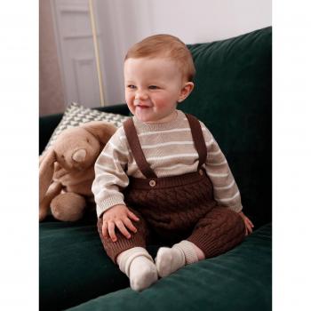 Chocolate Striped Jumper and Braces Trousers for Infants