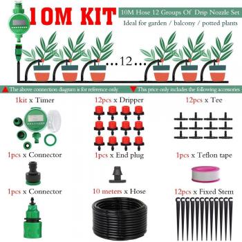 MUCIAKIE 5-50M Automatic Garden Watering System with Timer