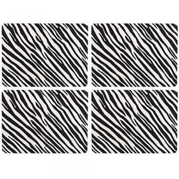Madagascar Jungle Placemats, 4‑Piece Zebra Design