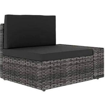 Modulares Sofa-Eckteil mit Armlehne (links) Poly Rattan Grau