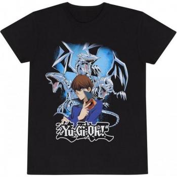 T-shirt Unisex Yu-Gi-Oh! con Seto Kaiba e Drago Bianco a Occhi Blu