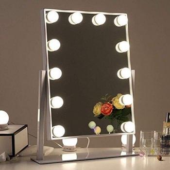 Light-Up Cosmetic Mirror with Adjustable LED Settings for Beauty Rooms