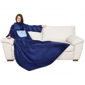 Plaid Kanguru Confort Minuit 140 x 210 cm Flanelle Bleue