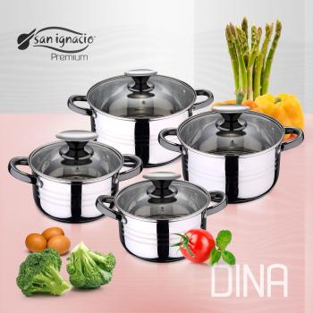 SAN IGNACIO BATERÍA 8PC ACERO INOXIDABLE APTA PARA INDUCCIÓN COLECCIÓN DINA