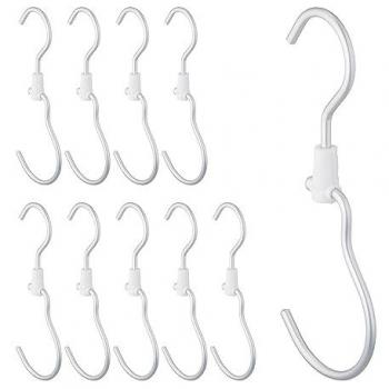 Silver Swivel Laundry Hooks, 5-Pack, Singular Clothes Hangers