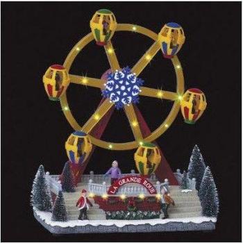 Village de Noël lumineux et musical Grande roue animée