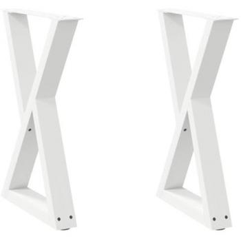 Gambe per Tavolo da Pranzo 2p Bianco 60x(72-73,3) cm Acciaio