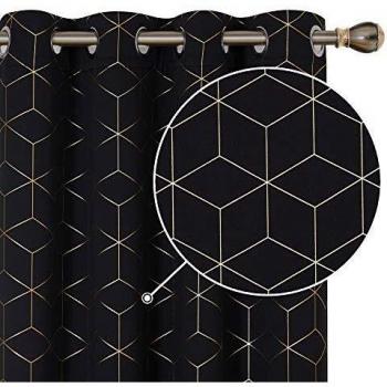 Diamond Kids Bedroom Blackout Thermal Eyelet Curtains, 2 Panels, Deconovo