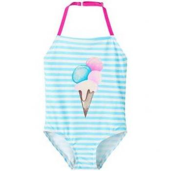 NMFZecille Crystal Seas Bañador de Rayas para Niñas