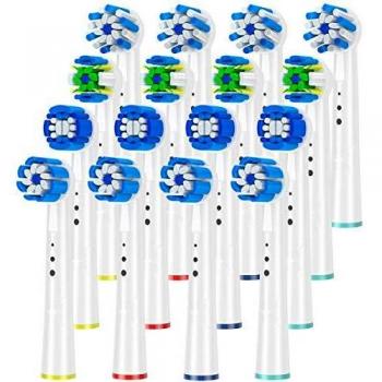 Têtes de brosse de rechange compatibles Oral B Braun (paquet 16) pour poignées de brosse à dents électrique, modèle KHBD