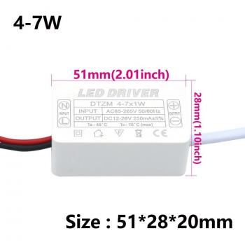 Adaptador LED 1-36W 250mA, transformador 90-265V