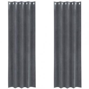 Rideaux gris clair velours, 2 pièces, 140 × 225 cm – Vidaxl