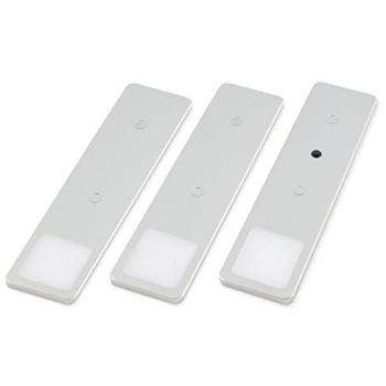 LED Unterbauleuchten SET Solid2, silbergrau, mechanischer Schalter, 3W, warmweiß, 3er Set