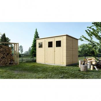 Abri de jardin en bois 4,86 m² couleur naturelle
