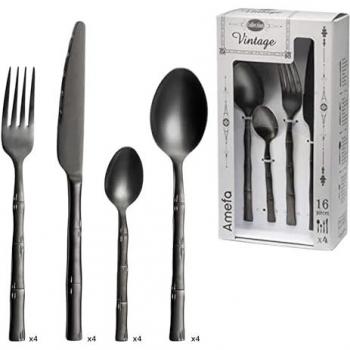 Ménagère Karma 16 pièces Noir mat
