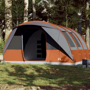 VidaXL Waterproof Family Tunnel Tent for 7 Persons Grey and Orange