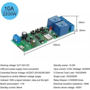 Sonoff Smart Switch 2CH con Control Remoto