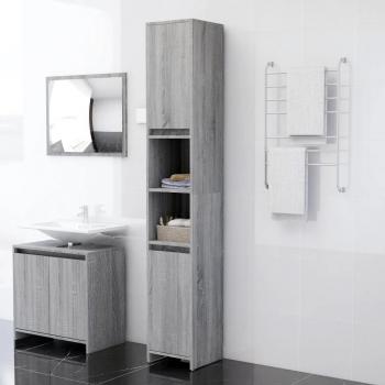 Armoire de bain en bois d'ingénierie Sonoma gris 30x30x183,5 cm