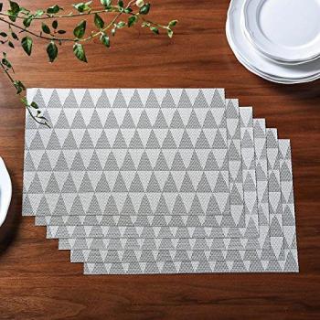 Heat‑Resistant Table Mat Trio – Purple Fern Edition