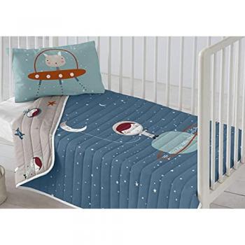 Colcha bouti reversible infantil 100% algodón cuna/maxicuna planeta haciendo el indio fabricado en España
