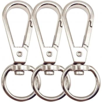 3pcs Keychain Carabiner Clips with D Clasp and Lobster Claw