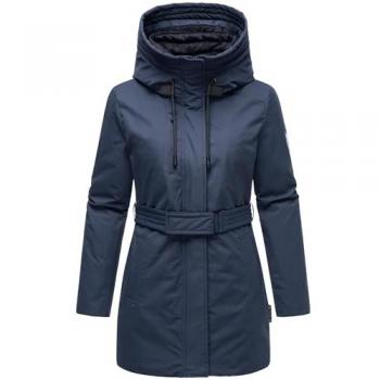 Navahoo Winterjacke Eishauch 14 Damen Winterparka mit Taillengürtel und Fleece-Kragen