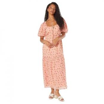Tall Tie Front Chiffon Tiered Midi Dress