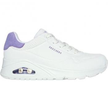 Skechers Uno Pop Sneakers Donna Basse in Pelle Sintetica Bianco/Mint 40