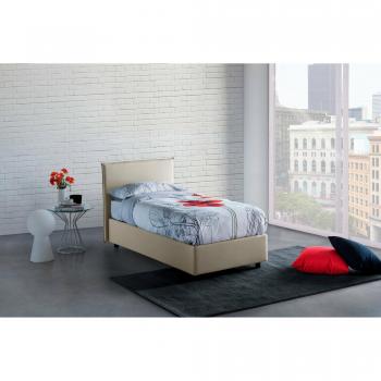 Chiaraluna Letto Frontale Tessuto Beige 90x190