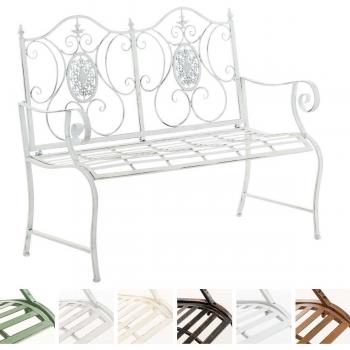 Panchina da Giardino Punjab in Metallo Verniciato Bianco Antico
