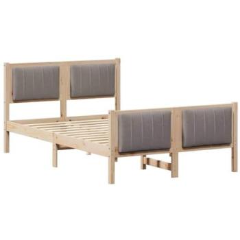 120x200cm Solid Pine Bed Frame, Brown & Taupe – VidaXL Edition