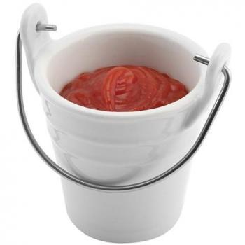 Stainless Steel Handled Moonlight Porcelain Buckets – 6.5 cm