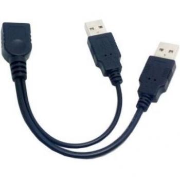 Câble USB 2.0 Femelle A vers Double Mâle A pour Disque Dur 2,5 pouces avec Alimentation